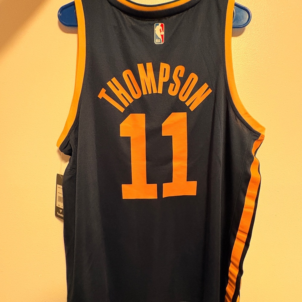 Clay Thompson Golden State Jersey Fanatics Black and Orange Basketball Jersey